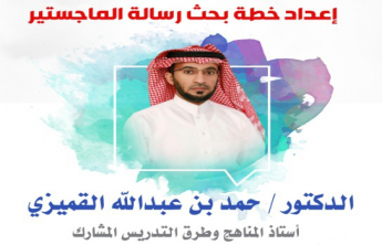 حلقة نقاش بعنوان / إعداد خطة بحث رسالة الماجستير قدمها د.حمد بن عبد الله القميزي