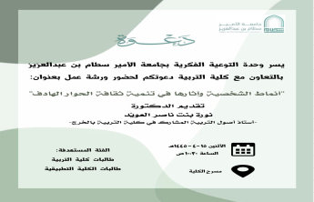 The Intellectual Awareness Unit organizes a workshop entitled “Personality Types and Their Effects on Developing   a Culture of Meaningful Dialogue”